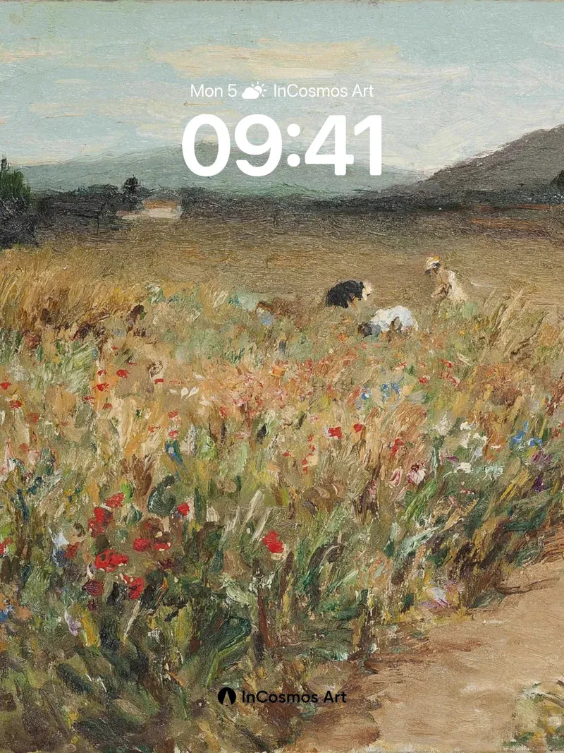 Golden Hush Wallpaper with Wildflower Whispers