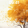 Autumn Hush Wallpaper with Floating Gold Leaves wallpaper for iPhone, iPad & Mac