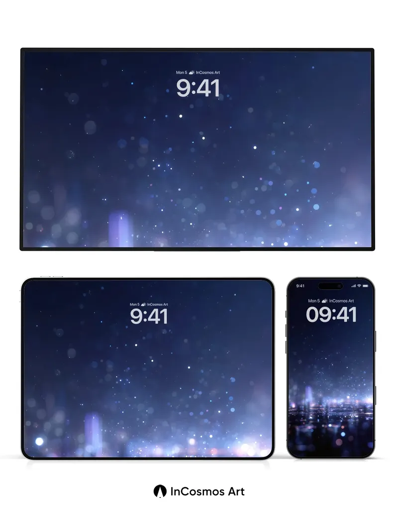 Stellar Hush Wallpaper with Floating Light Dust