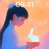 Lunar Reverie Wallpaper with Glowing Rabbit wallpaper for iPhone, iPad & Mac