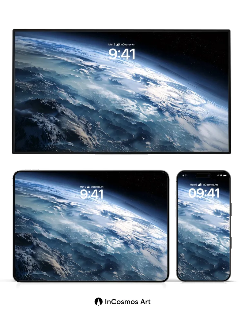 Cosmic Serenity Wallpaper with Earth's Edge