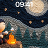 Whispering Knit Wallpaper with Moonlit Campfire wallpaper for iPhone, iPad & Mac