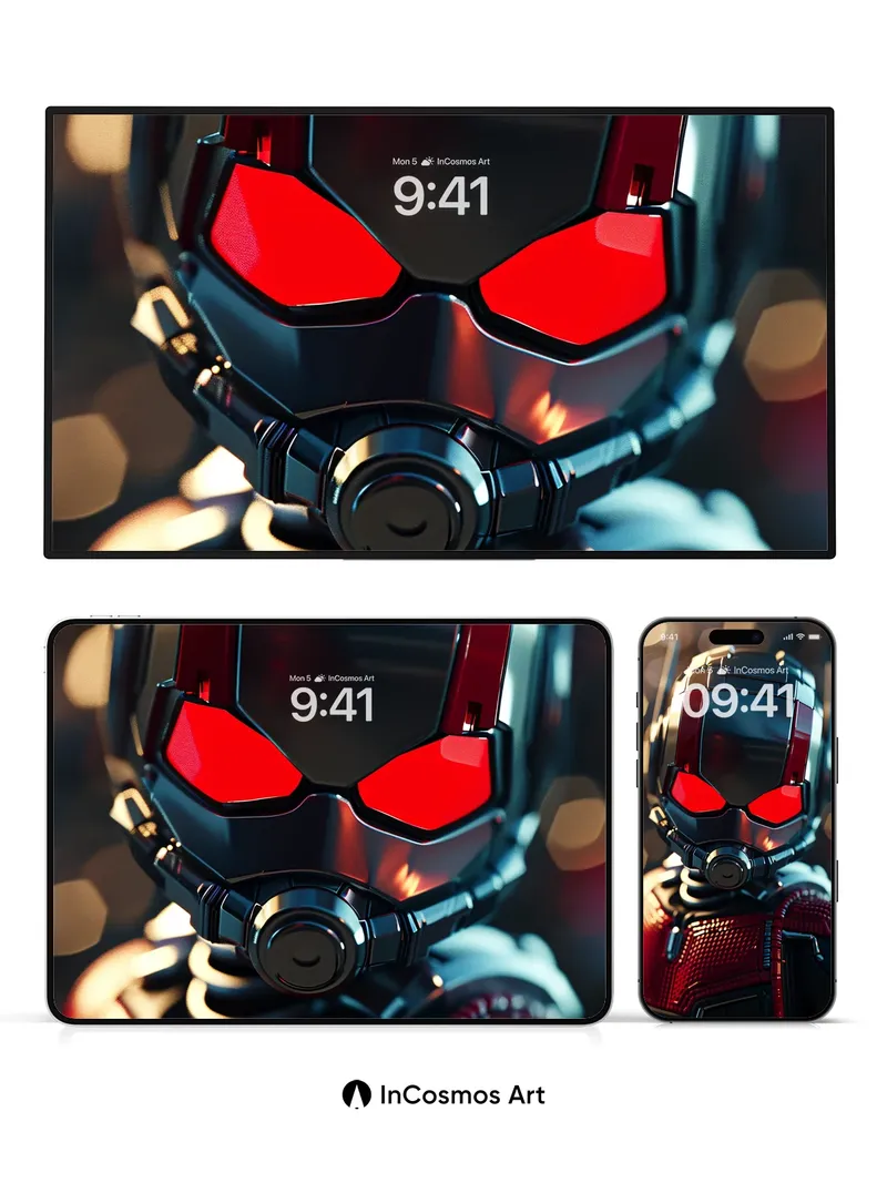 Futurist Armor Wallpaper with Red Eye Glow