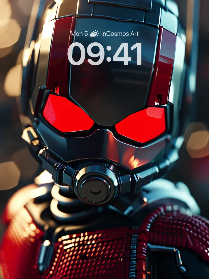 Futurist Armor Wallpaper with Red Eye Glow