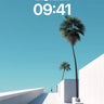 Serene White Walkway Wallpaper with Palm Shadows wallpaper for iPhone, iPad & Mac