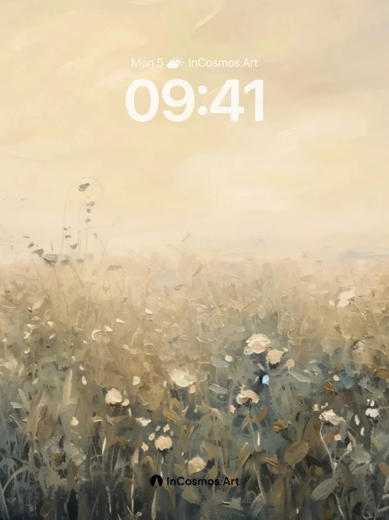 Golden Hush Wallpaper with Whispering Wildflowers