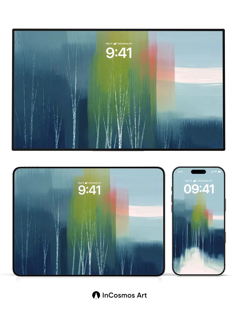 Whispering Trees Wallpaper with Ethereal Light