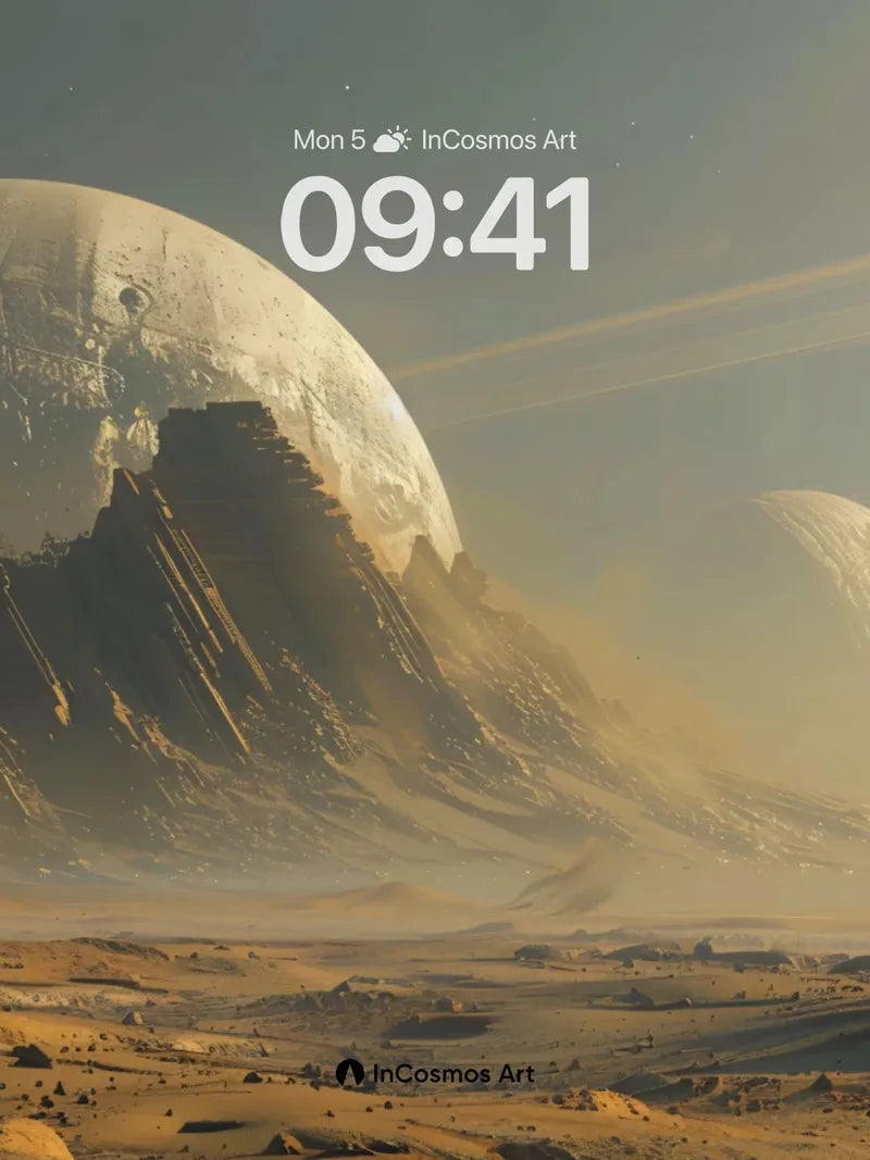 Desert Mirage Wallpaper with Celestial Echoes