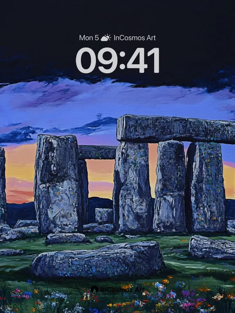 Moonlit Stonehenge Wallpaper with Celestial Glow