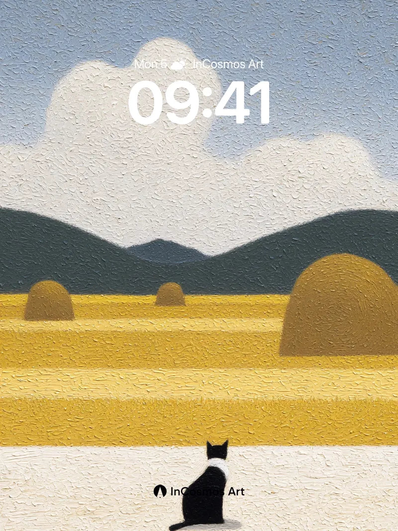 Serenity Field Wallpaper with Haystack Hush