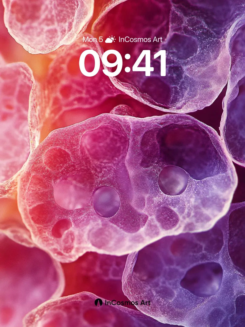 Luminous Cellular Wallpaper with Bioluminescent Veins wallpaper for iPhone, iPad & Mac