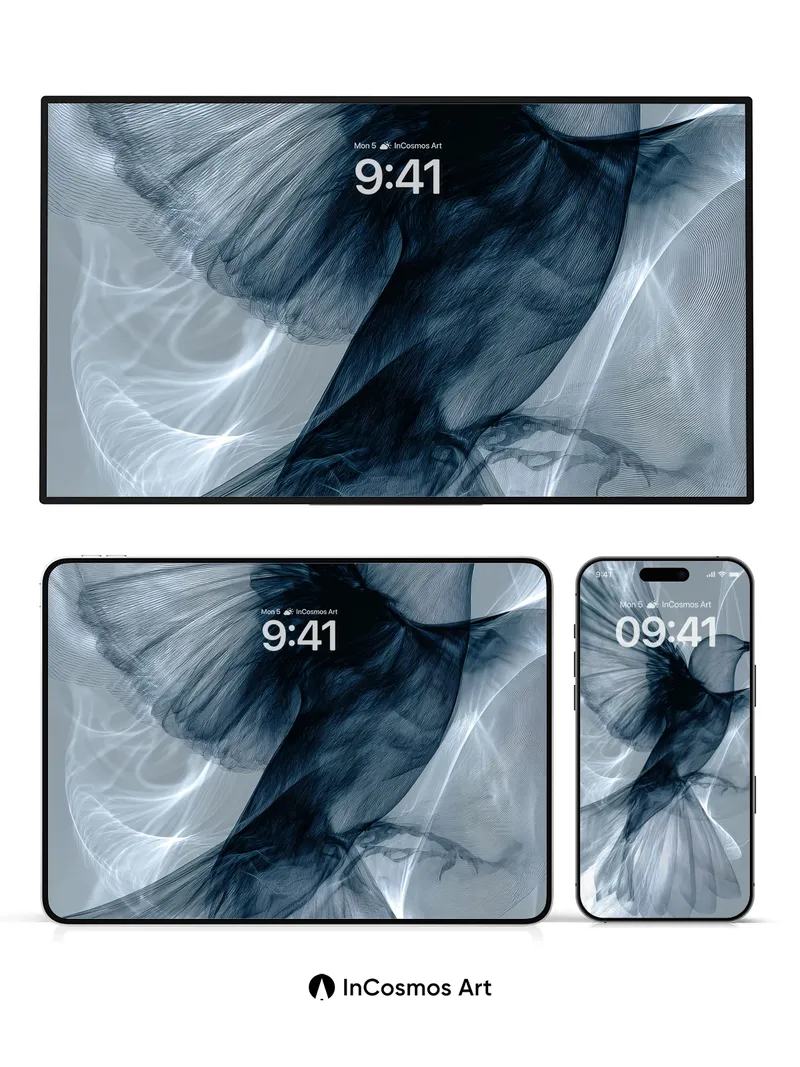 Spectral Flight Wallpaper with Ethereal Wings