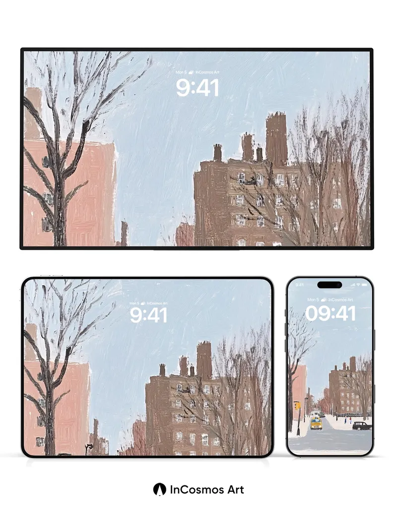 Snowfall Hush Wallpaper with Winter Streets