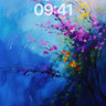 Electric Bloom Wallpaper with Midnight Sky wallpaper for iPhone, iPad & Mac