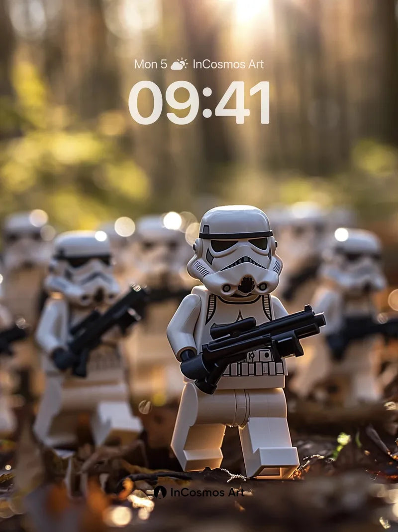 Forest Echoes Wallpaper with Stormtrooper Silhouettes