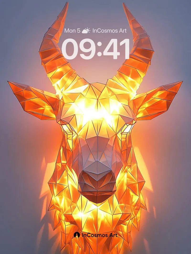 Golden Geometry Wallpaper with Fiery Facets wallpaper for iPhone, iPad & Mac