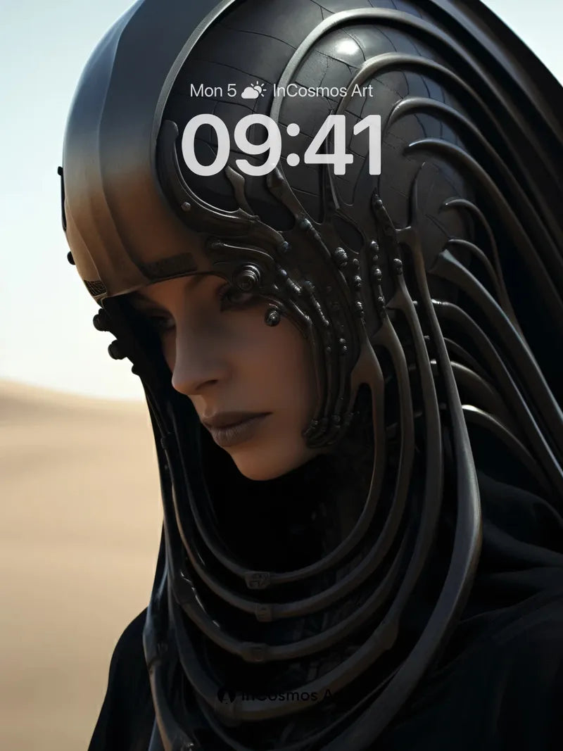 Futurist Veil Wallpaper with Living Metal Strands