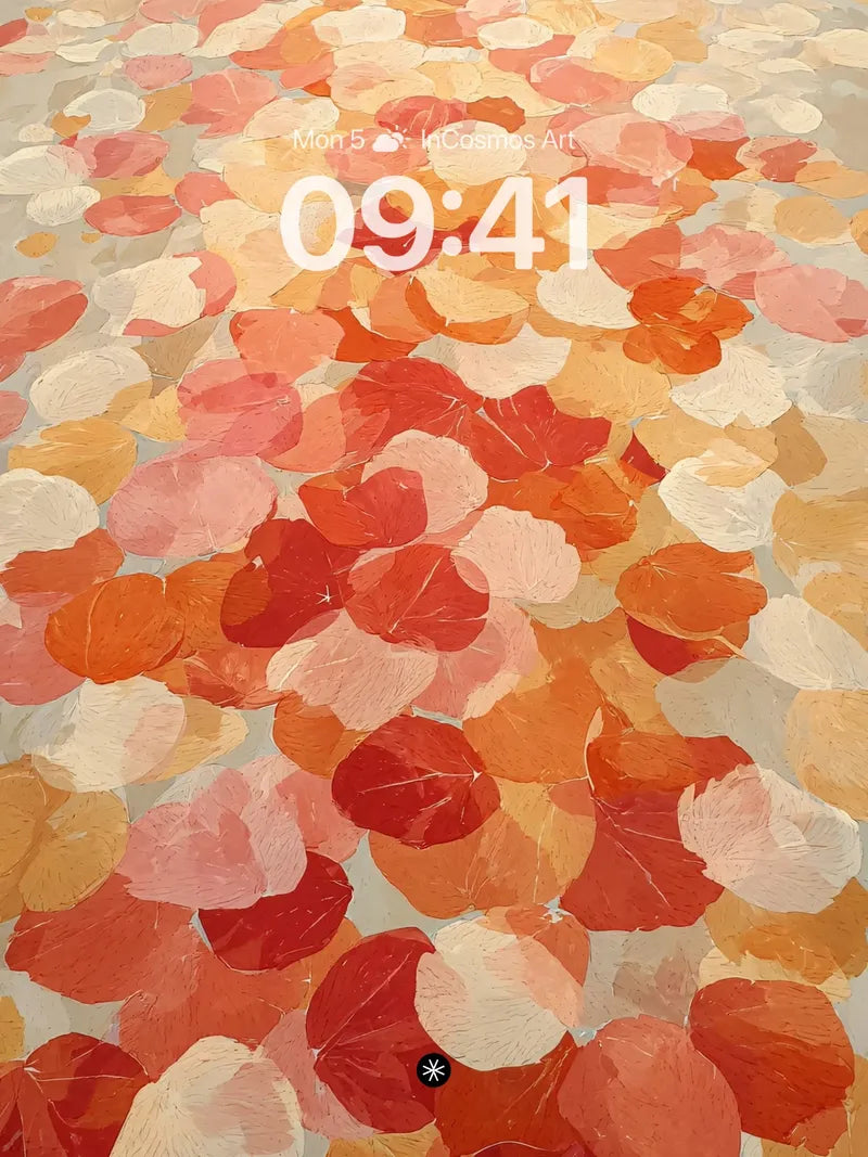 Soft Coral Petal Drift Wallpaper in Warm Haze