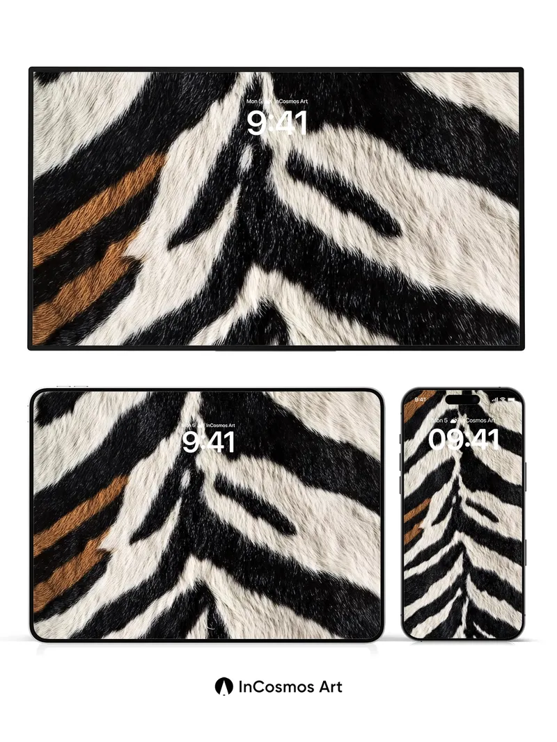 Wild Stripe Wallpaper with Faux Fur Texture