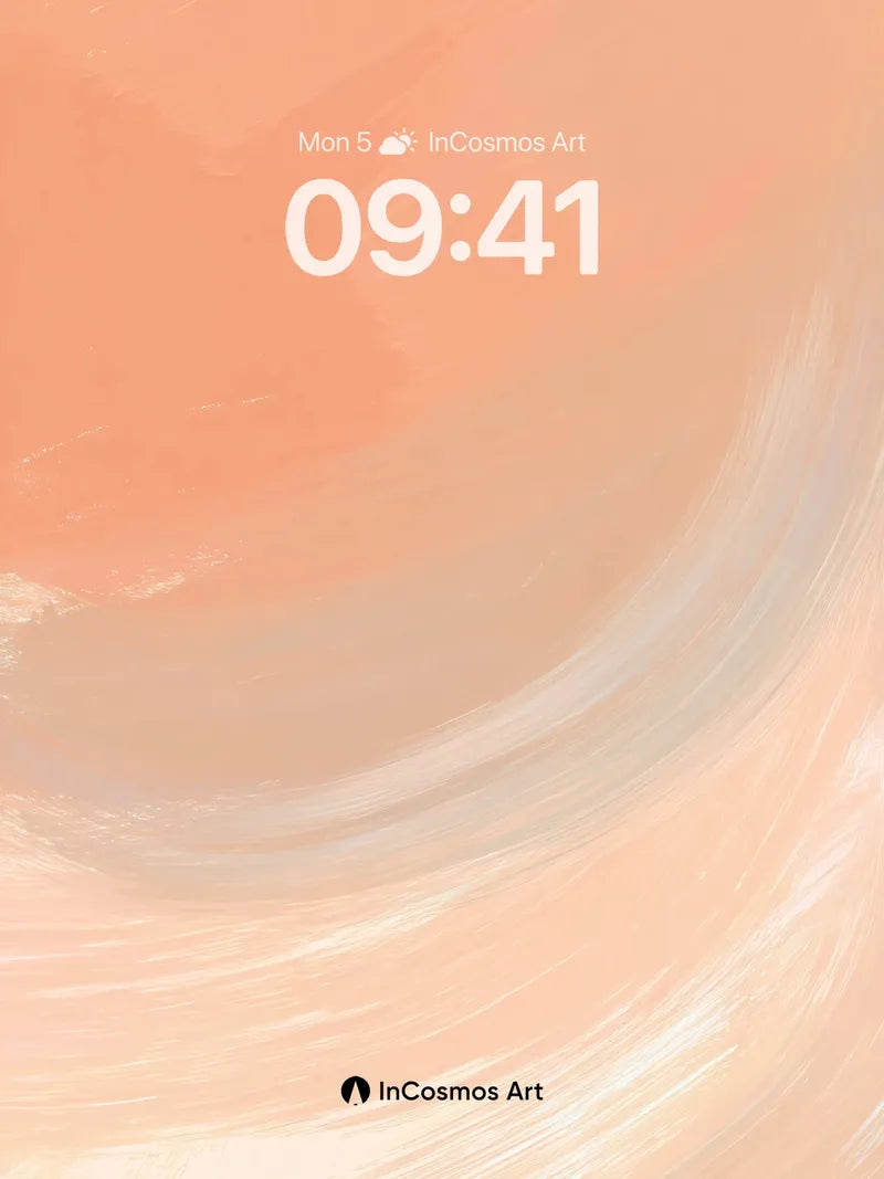 Blushing Peach Wallpaper with Soft Brushstrokes wallpaper for iPhone, iPad & Mac