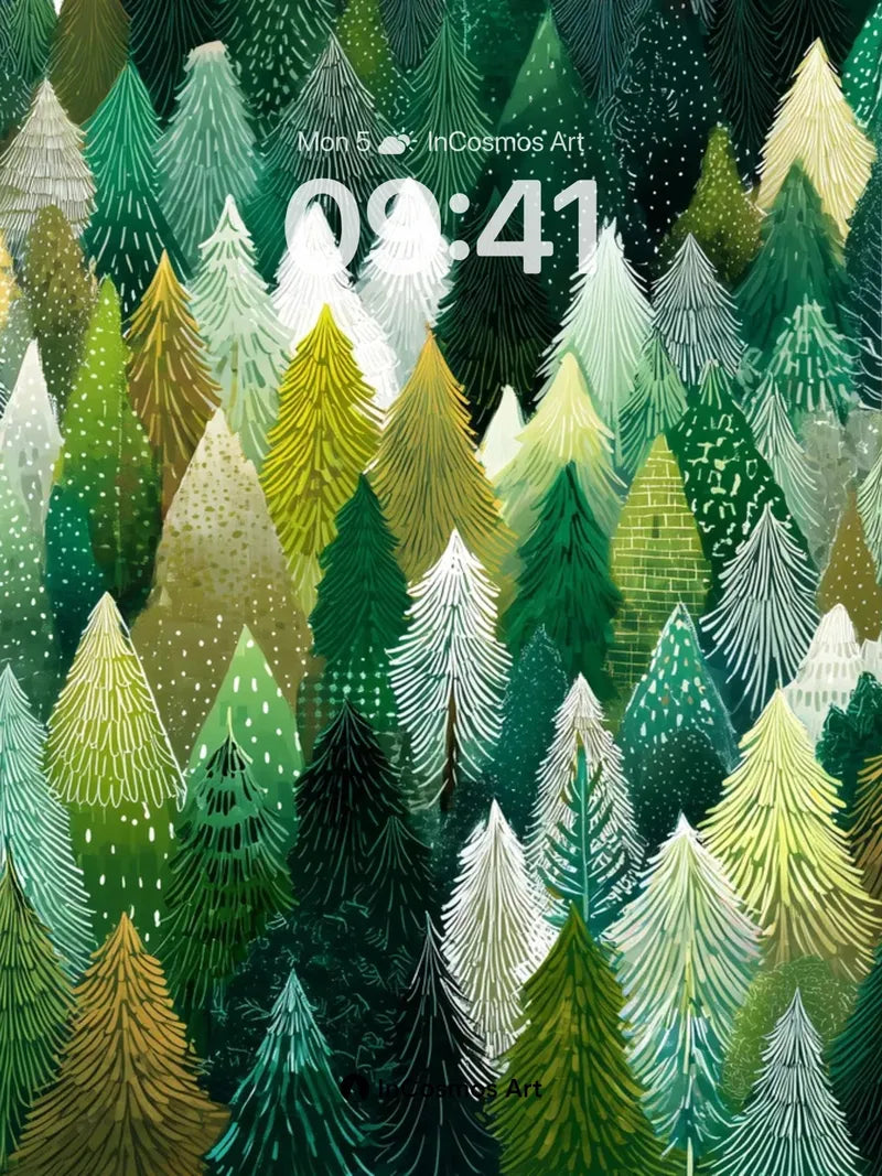 Emerald Whisper Wallpaper with Forest Geometry wallpaper for iPhone, iPad & Mac