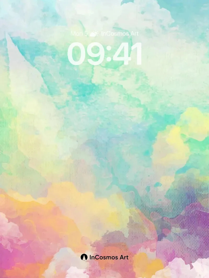 Chroma Drift Wallpaper with Ethereal Clouds