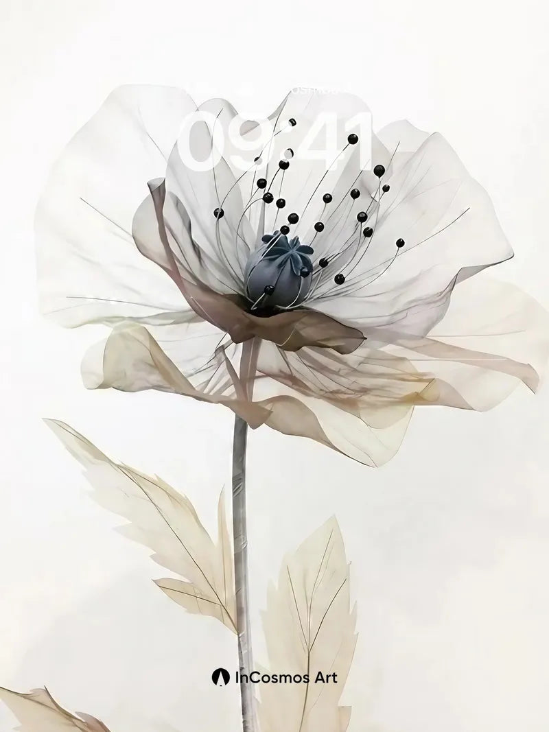 Ethereal Bloom Wallpaper with Ghost Petals