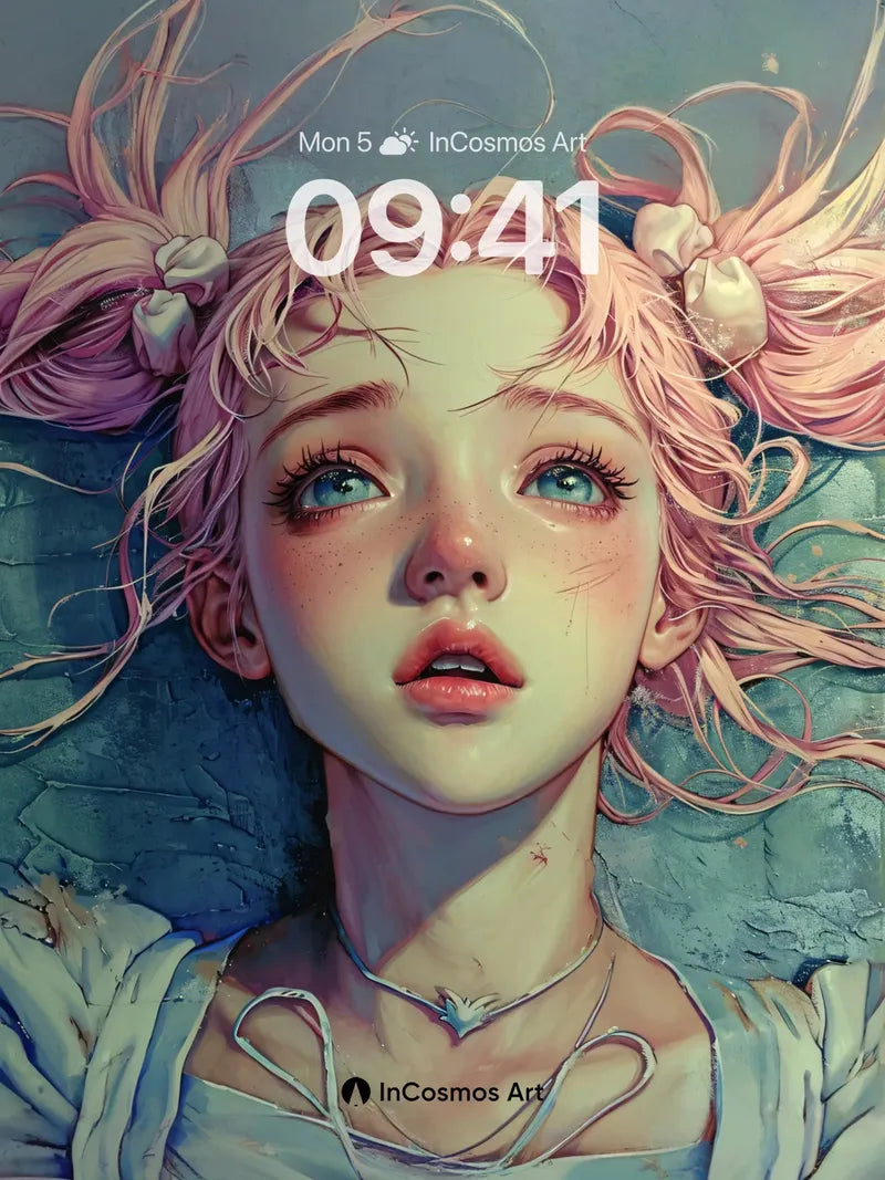 Whispering Hair Wallpaper with Ethereal Gaze wallpaper for iPhone, iPad & Mac