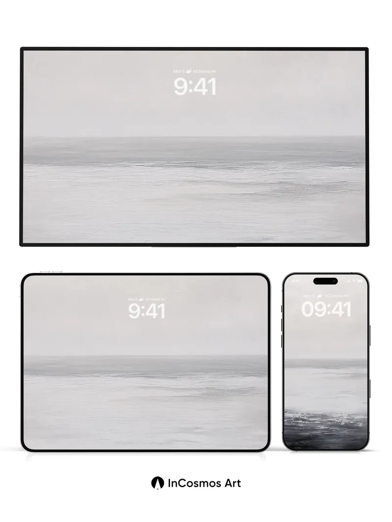 Muted Horizon Wallpaper with Foggy Depth