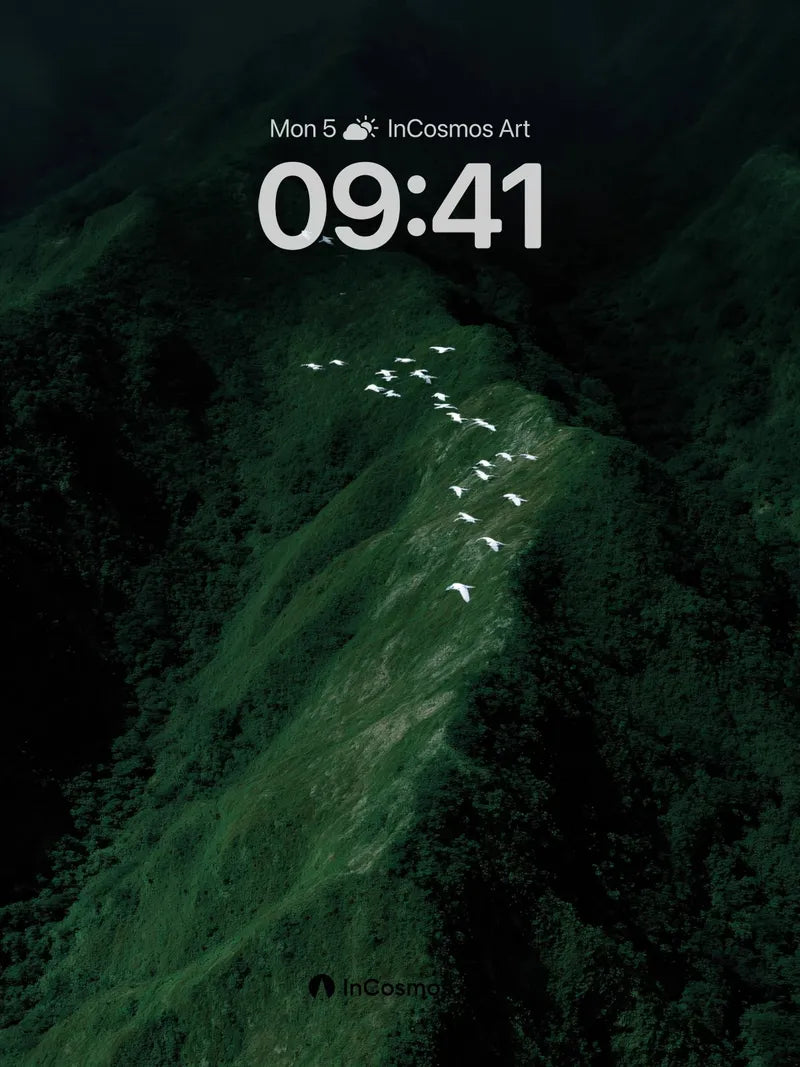Silent Flight Wallpaper with Emerald Valleys wallpaper for iPhone, iPad & Mac