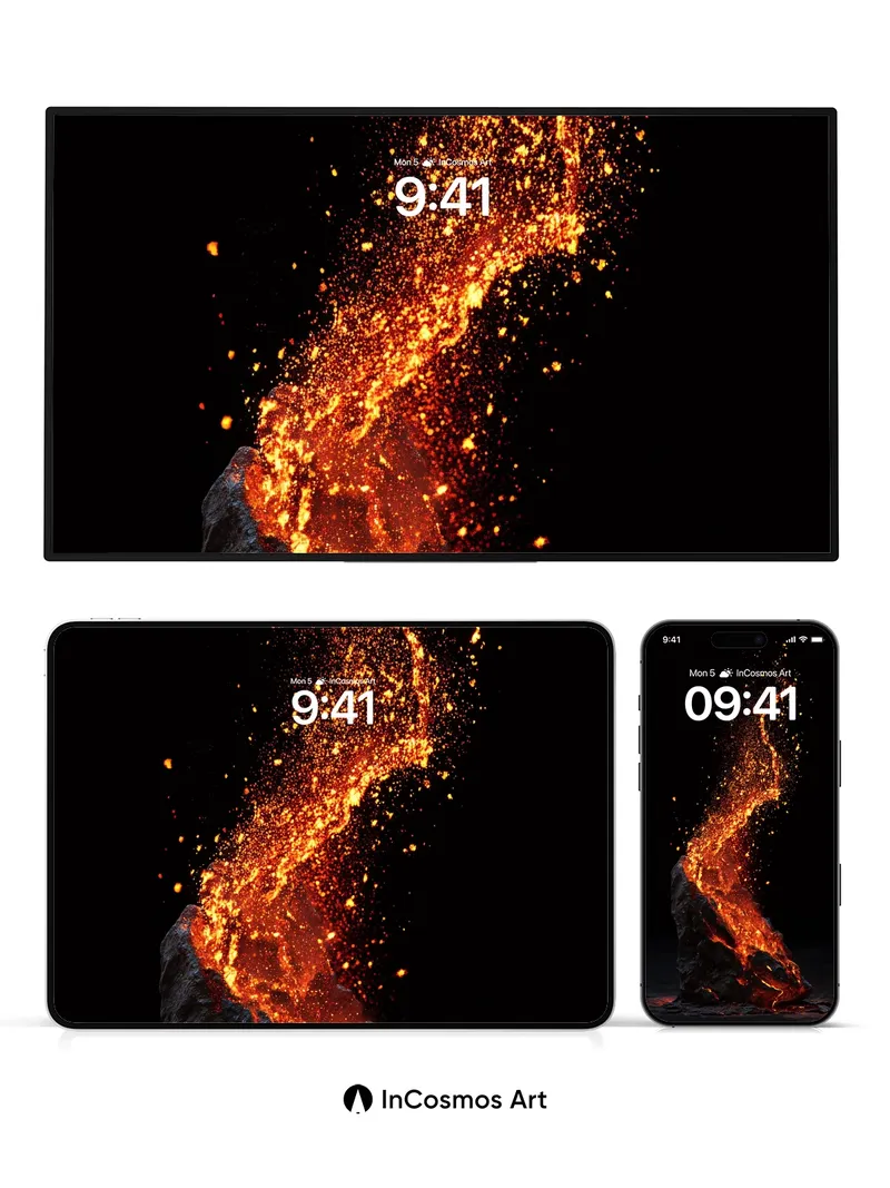 Incandescent Fury Wallpaper with Molten Veins