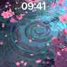 Serenity Ripple Wallpaper with Cherry Petal Drift wallpaper for iPhone, iPad & Mac