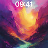 Luminous Canyon Wallpaper with Celestial Fire wallpaper for iPhone, iPad & Mac