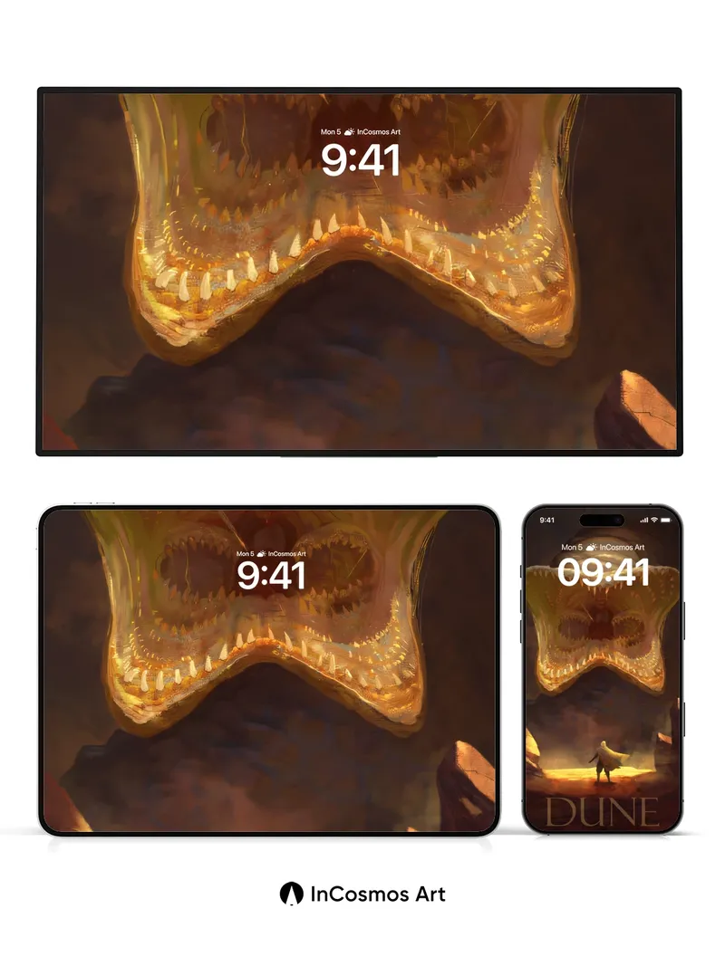 Desert Whisper Wallpaper with Sandworm's Gaze