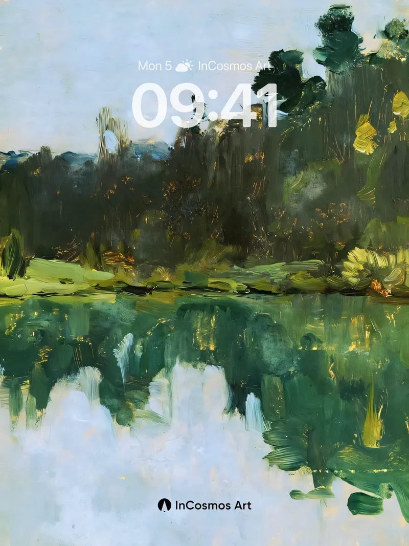 Serenity Reflection Wallpaper with Monet Touch