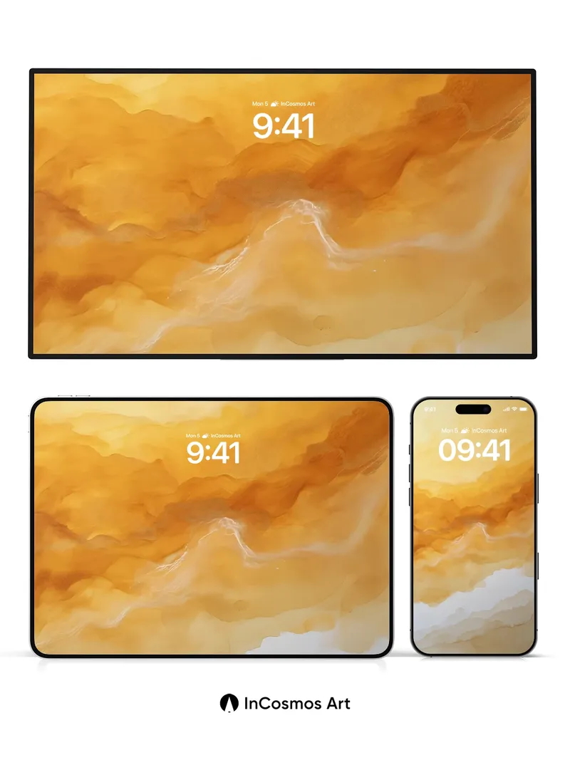 Golden Hush Wallpaper with Smoke Veils