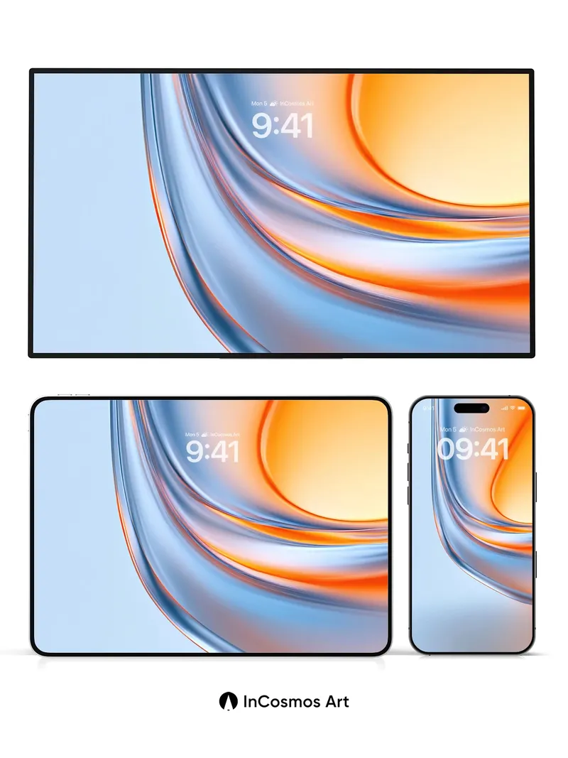 Luminous Curve Wallpaper with Glasslike Flow