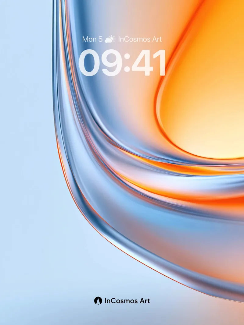 Luminous Curve Wallpaper with Glasslike Flow