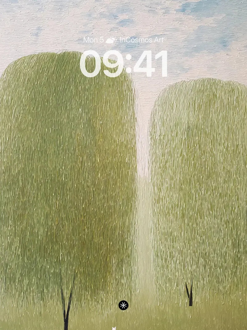 Quiet Rainfall Wallpaper with White Cat