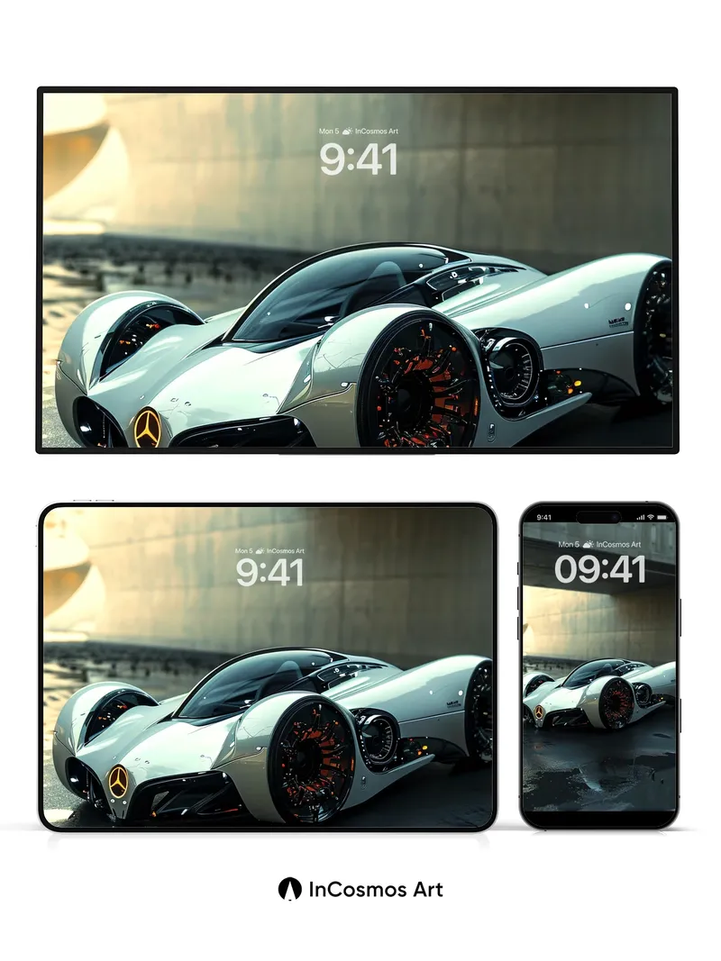 Futurist Chrome Wallpaper with Neon Pulse