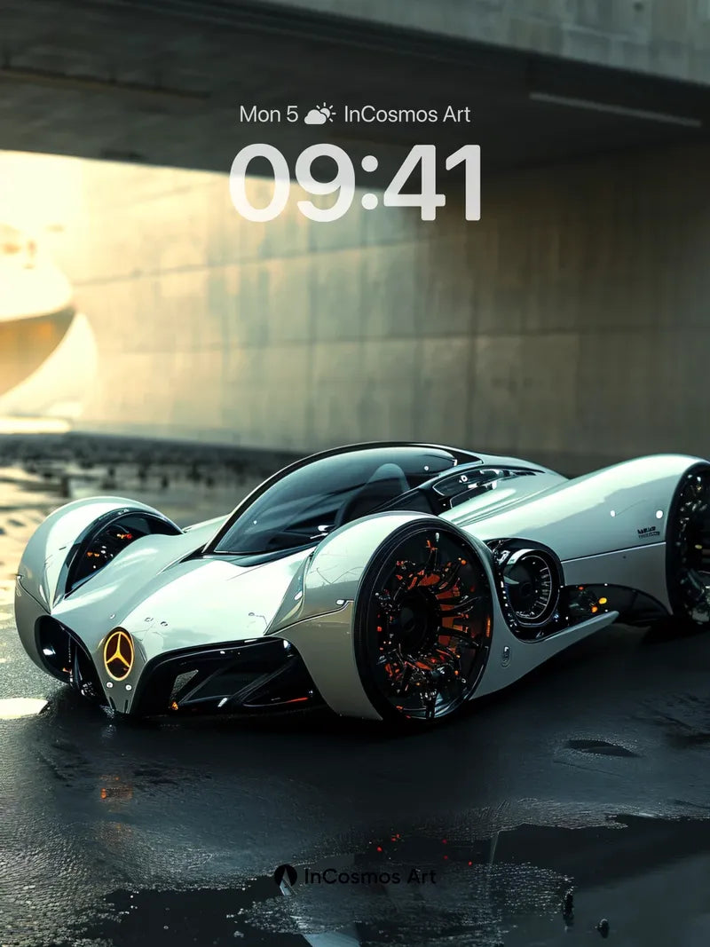 Futurist Chrome Wallpaper with Neon Pulse