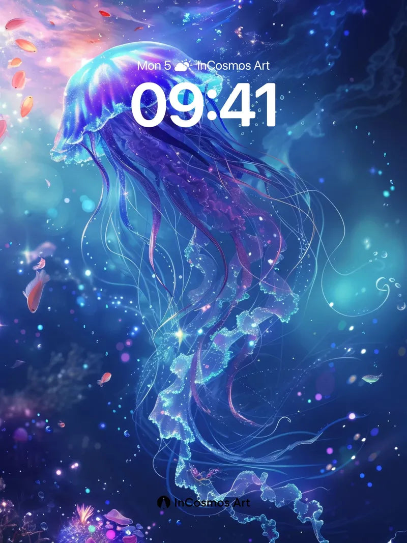 Luminous Abyss Wallpaper with Bioluminescent Drift