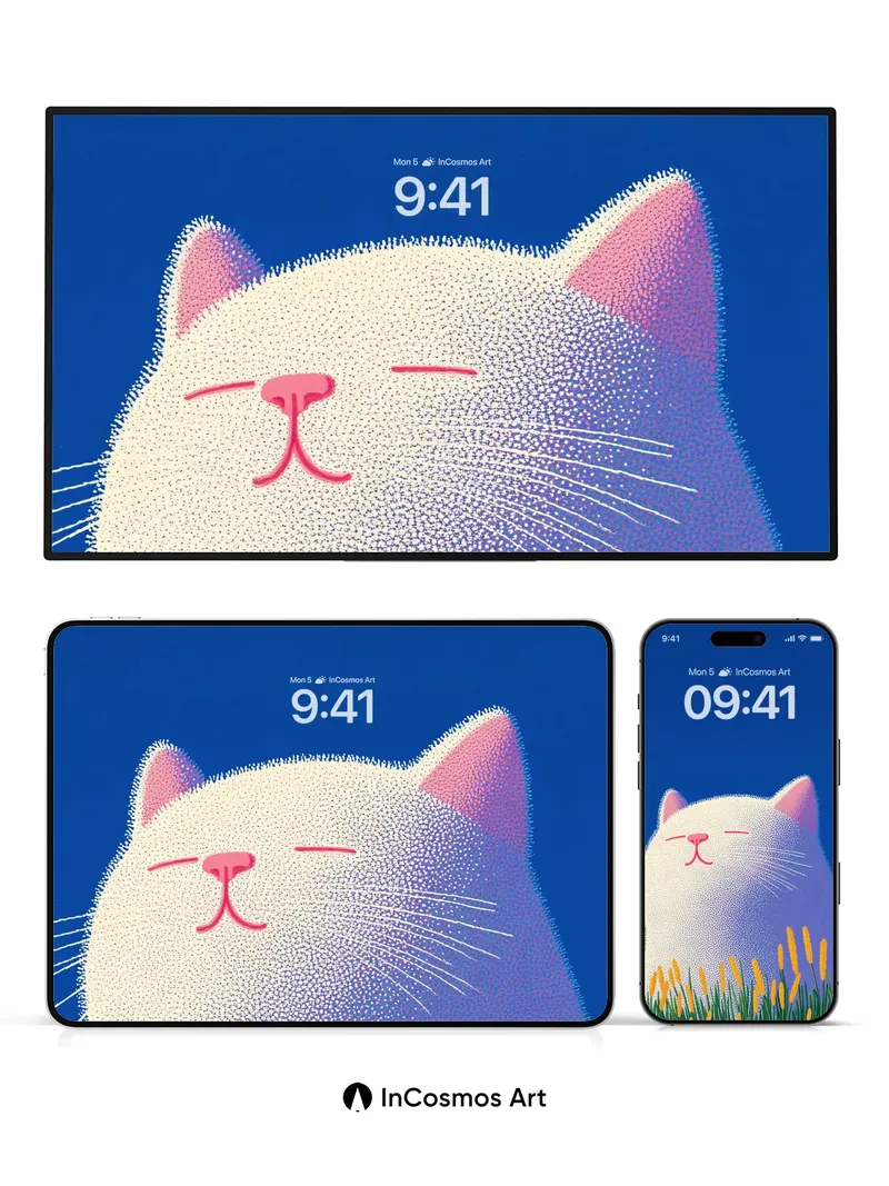 Serene Fluff Wallpaper with Golden Grass Whispers