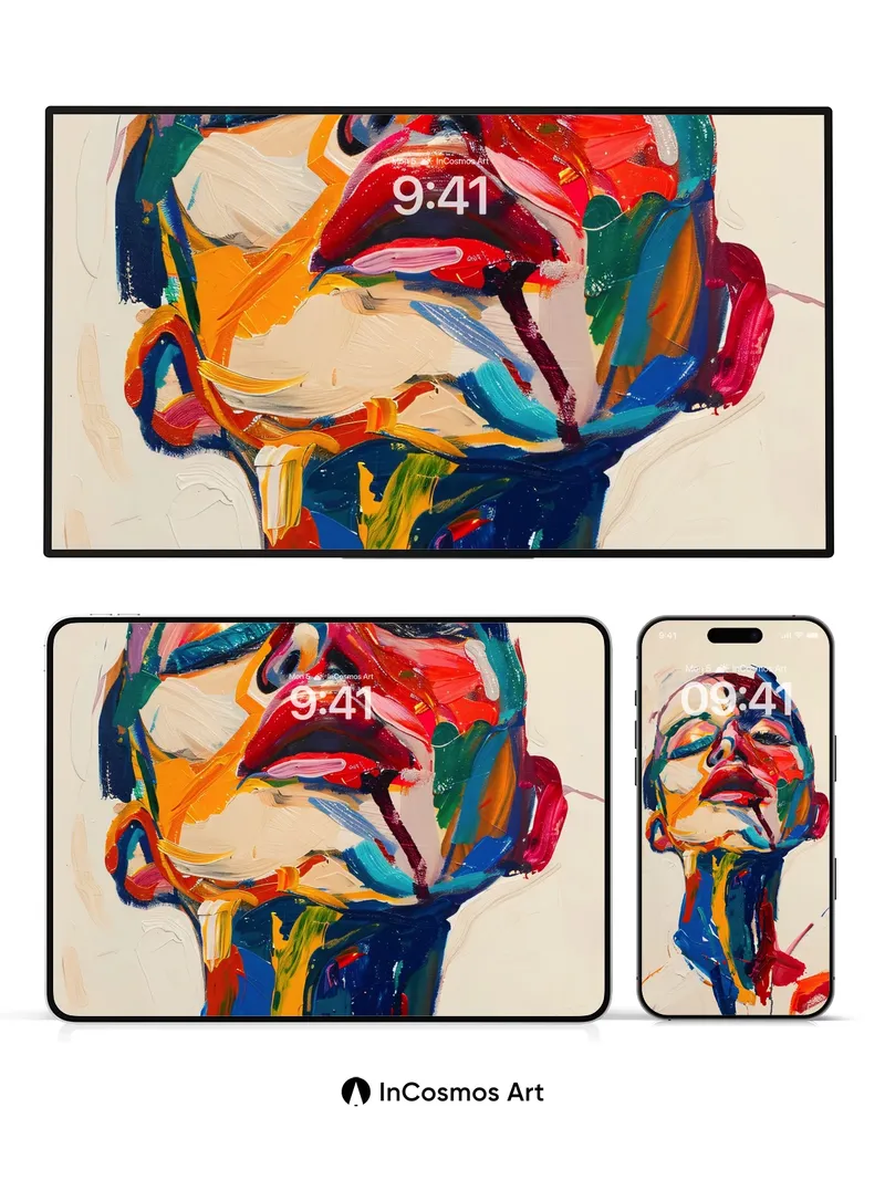 Cubist Chroma Wallpaper with Painted Soul