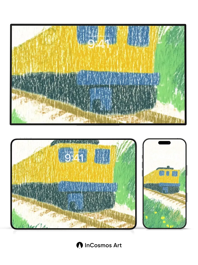 Whispering Rails Wallpaper with Crayon Texture