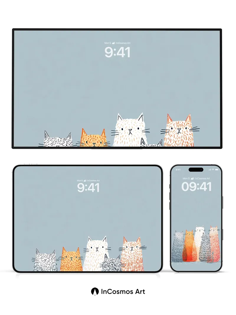 Whiskered Hush Wallpaper with Textured Fur