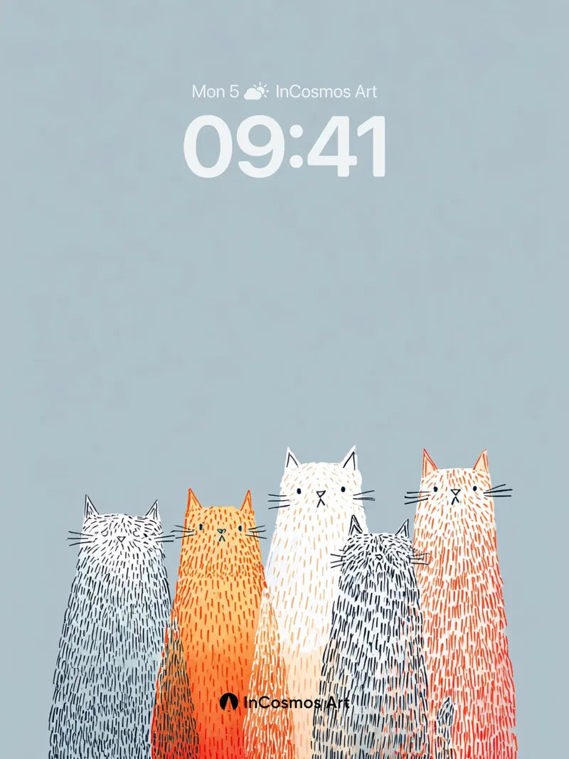 Whiskered Hush Wallpaper with Textured Fur