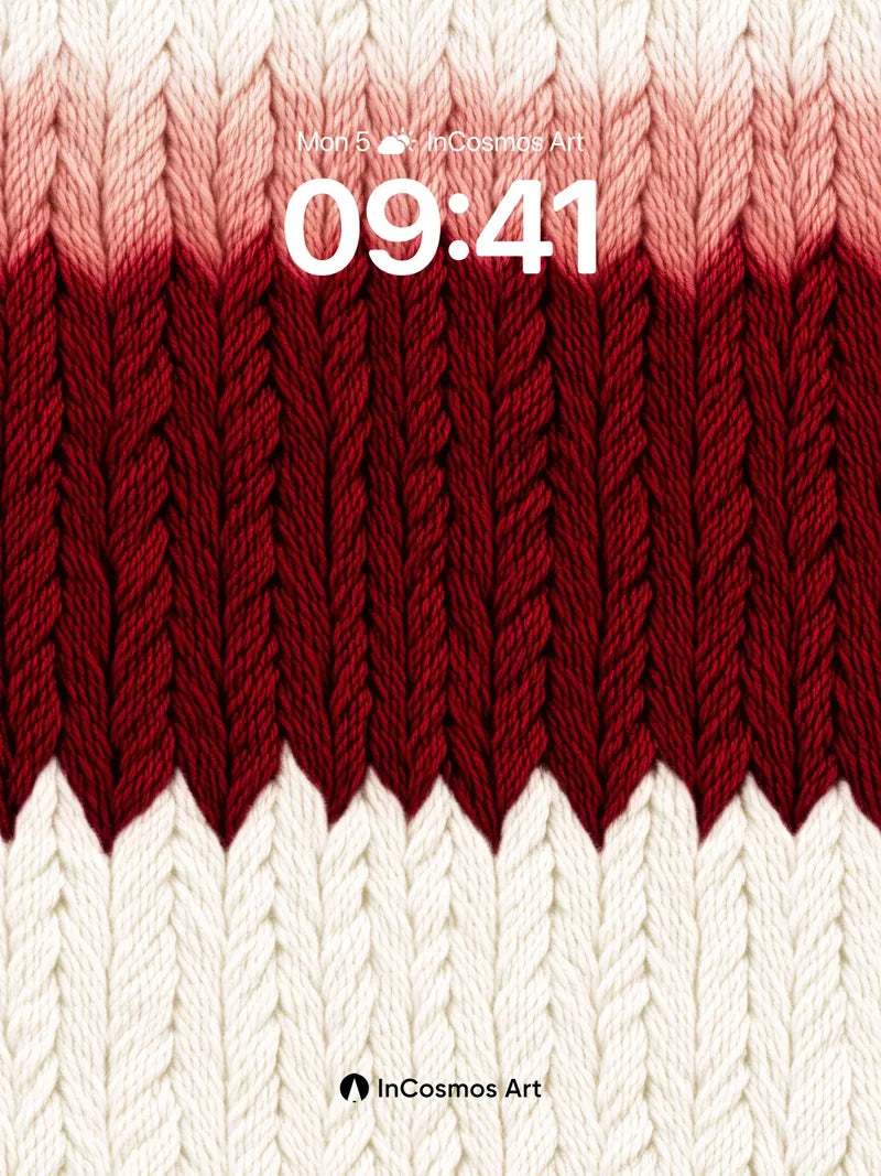 Velvet Knit Wallpaper with Crimson Pulse