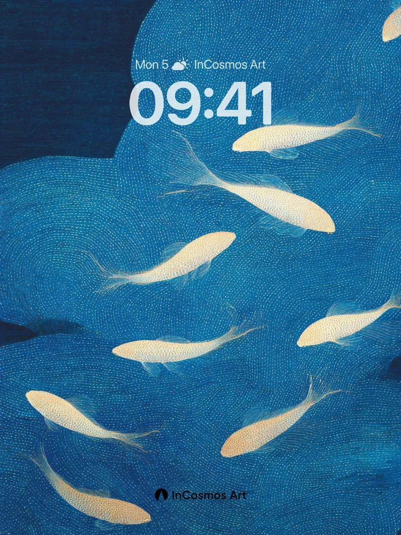 Serene Drift Wallpaper with Ghost Fish