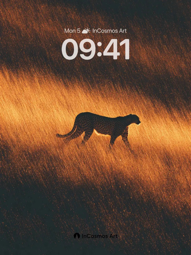 Golden Shadow Cheetah Wallpaper with Dusk Light